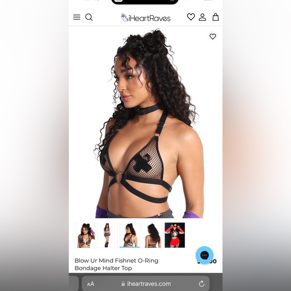 IHeartRaves O Ring Bondage Fishnet Rave Top - Picture 3 of 3